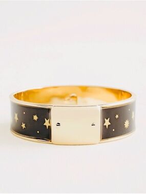 Chico's Gold-Tone Black Star Bangle Bracelet